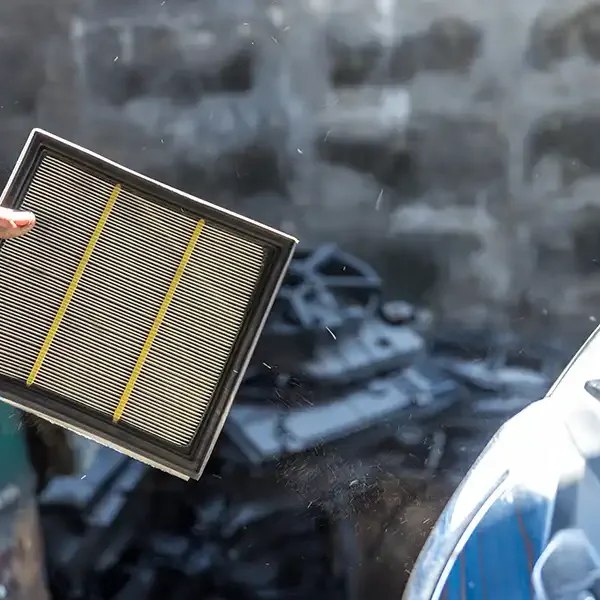 Kaput altından çıkarılmış bir filtrenin yakın görünümü